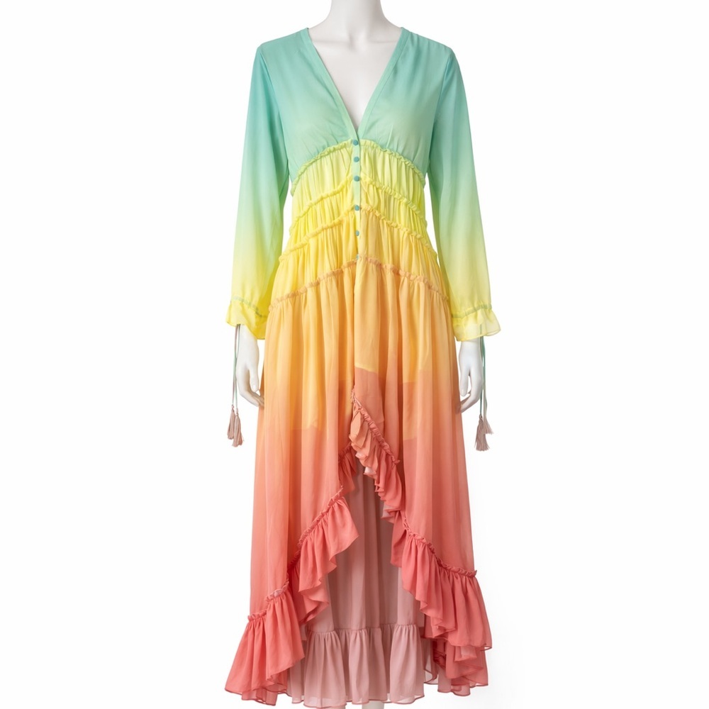 CHICWISH Ombre Ruffle Maxi Dress – Size XS - Picture 10 of 10